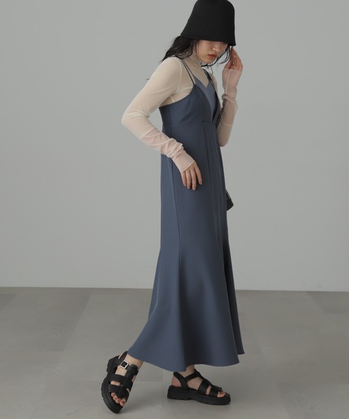 FREE'S MART（フリーズマート）の「◆トップレイヤードキャミマーメイドワンピース（ワンピース・レディース・ブラウン/ブラック/ブルー・SMALL/MEDIUM）」の20枚目の写真