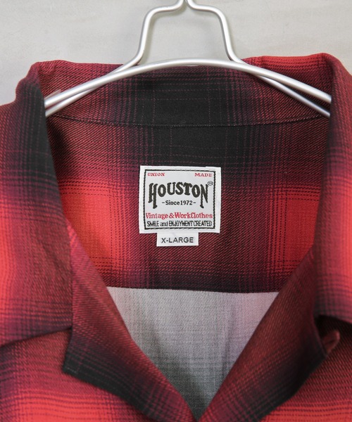 HOUSTON(ヒューストン)の「HOUSTON ヒューストン 40988 オンブレチェック アロハシャツ(シャツ/ブラウス・メンズ・ブラック/ネイビー/レッド/ブルー/ブラウン/カーキ・M/L/XXL/XL)」の18枚目の写真