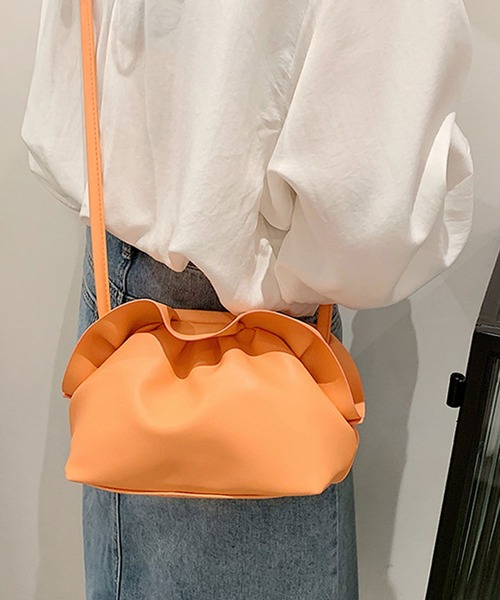 セール】【6色展開】がま口ラッフルフリルデザインのミニレザー