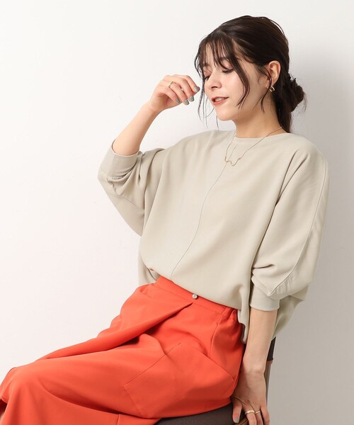 DRESKIP（ドレスキップ）の「◆【イージーケア】1枚でサマになる ゆったりドルマンスリーブ ブラウス（シャツ/ブラウス・レディース・レモンイエロー/黄緑系/オレンジ/ブラック/ベージュ/ブルー・00）」の2枚目の写真