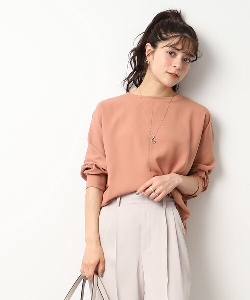 DRESKIP（ドレスキップ）の「◆【イージーケア】1枚でサマになる ゆったりドルマンスリーブ ブラウス（シャツ/ブラウス・レディース・レモンイエロー/黄緑系/オレンジ/ブラック/ベージュ/ブルー・00）」の6枚目の写真