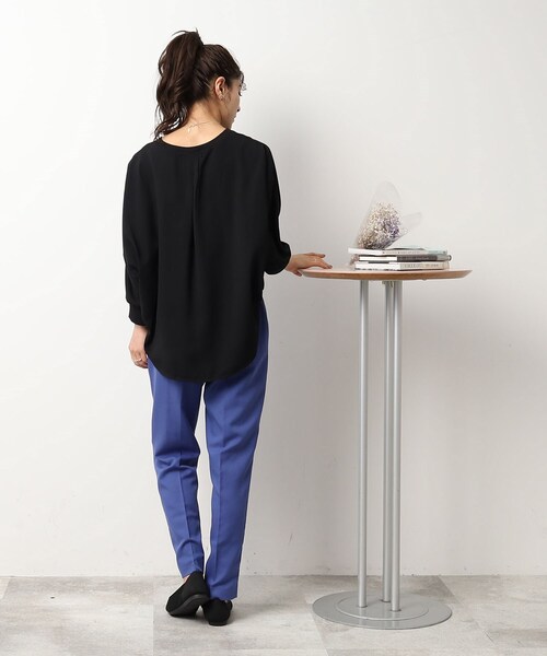 DRESKIP（ドレスキップ）の「◆【イージーケア】1枚でサマになる ゆったりドルマンスリーブ ブラウス（シャツ/ブラウス・レディース・レモンイエロー/黄緑系/オレンジ/ブラック/ベージュ/ブルー・00）」の9枚目の写真