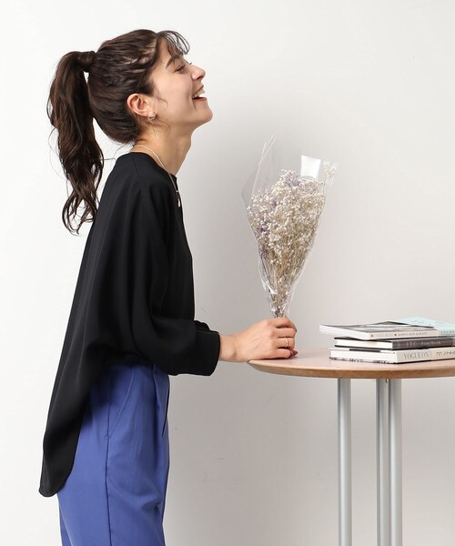 DRESKIP（ドレスキップ）の「◆【イージーケア】1枚でサマになる ゆったりドルマンスリーブ ブラウス（シャツ/ブラウス・レディース・レモンイエロー/黄緑系/オレンジ/ブラック/ベージュ/ブルー・00）」の11枚目の写真