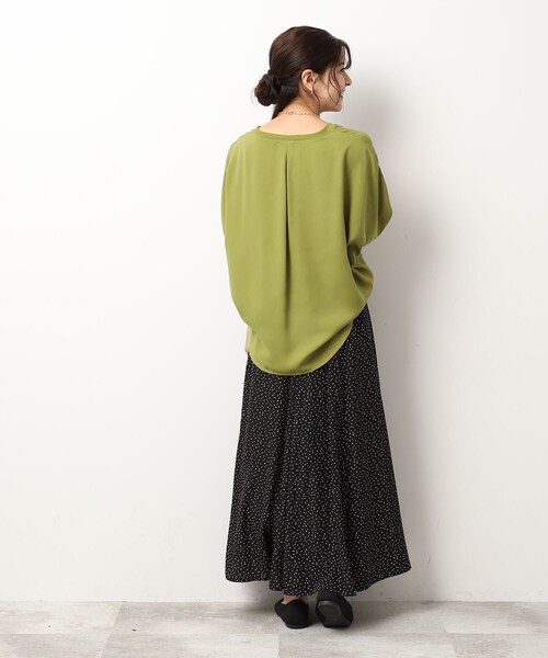 DRESKIP（ドレスキップ）の「◆【イージーケア】1枚でサマになる ゆったりドルマンスリーブ ブラウス（シャツ/ブラウス・レディース・レモンイエロー/黄緑系/オレンジ/ブラック/ベージュ/ブルー・00）」の15枚目の写真
