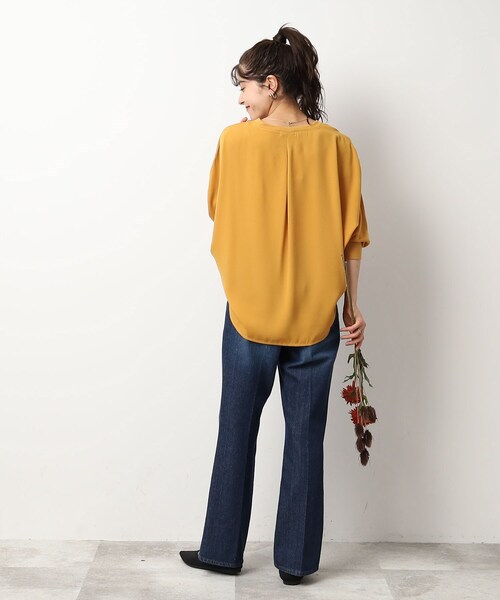DRESKIP（ドレスキップ）の「◆【イージーケア】1枚でサマになる ゆったりドルマンスリーブ ブラウス（シャツ/ブラウス・レディース・レモンイエロー/黄緑系/オレンジ/ブラック/ベージュ/ブルー・00）」の21枚目の写真