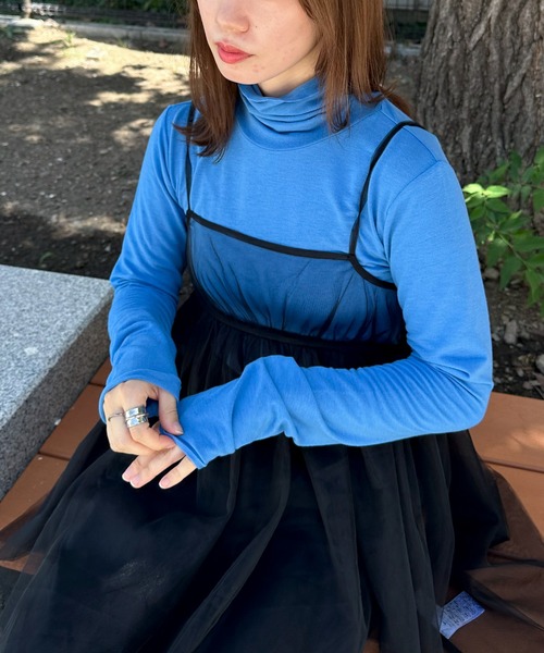 feepur（フェピュール）の「ハイネックカラートップス（Tシャツ/カットソー・レディース・ブルー/グリーン/オレンジ/ブラック/オフホワイト・MEDIUM）」の20枚目の写真