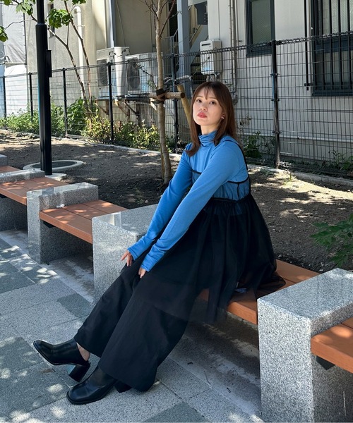 feepur（フェピュール）の「ハイネックカラートップス（Tシャツ/カットソー・レディース・ブルー/グリーン/オレンジ/ブラック/オフホワイト・MEDIUM）」の22枚目の写真