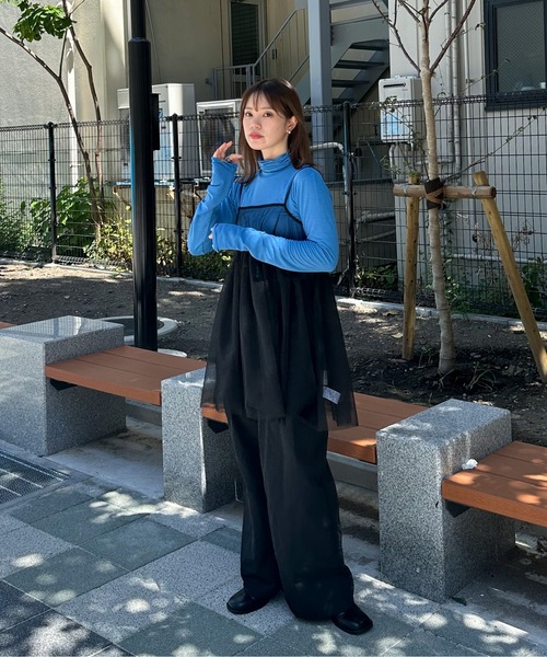 feepur（フェピュール）の「ハイネックカラートップス（Tシャツ/カットソー・レディース・ブルー/グリーン/オレンジ/ブラック/オフホワイト・MEDIUM）」の14枚目の写真