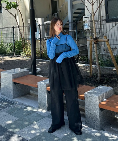 feepur（フェピュール）の「ハイネックカラートップス（Tシャツ/カットソー・レディース・ブルー/グリーン/オレンジ/ブラック/オフホワイト・MEDIUM）」の15枚目の写真