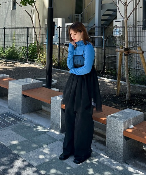 feepur（フェピュール）の「ハイネックカラートップス（Tシャツ/カットソー・レディース・ブルー/グリーン/オレンジ/ブラック/オフホワイト・MEDIUM）」の16枚目の写真