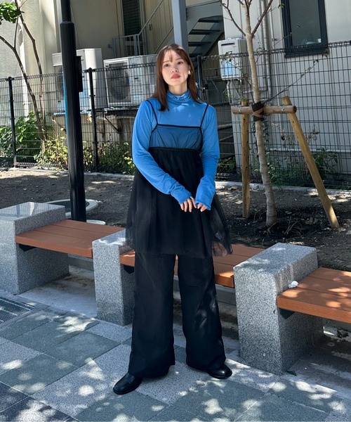 feepur（フェピュール）の「ハイネックカラートップス（Tシャツ/カットソー・レディース・ブルー/グリーン/オレンジ/ブラック/オフホワイト・MEDIUM）」の17枚目の写真