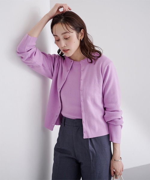 【美品】crepuscule ヘンリーネック ハーフスリーブ ニット 2 BEIDELLI ニット セーター 「BELLIDE MADE」 ソフトヘンリー