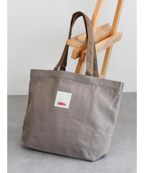 CRAFT STANDARD BOUTIQUE（クラフトスタンダードブティック）の「akha.　キャンバストート/A4サイズ（トートバッグ・レディース・ライトグリーン/カーキ/ナチュラル/グレー・FREE）」の9枚目の写真