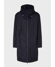 EMPORIO ARMANI | 【エンポリオ アルマーニ】トラベルエッセンシャル フード付きリバーシブルフルジップ トレンチコート サテンエフェクト テクニカルファブリック製(トレンチコート)