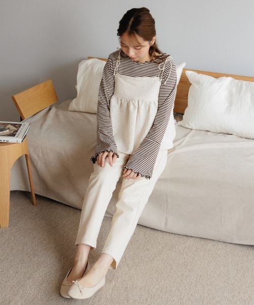 flower（フラワー）の「メローボーダートップ（Tシャツ/カットソー・レディース・ブラウン/ベージュ・FREE）」の11枚目の写真