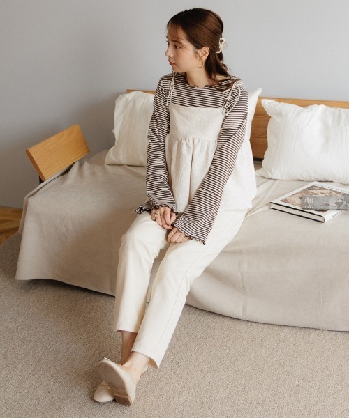 flower（フラワー）の「メローボーダートップ（Tシャツ/カットソー・レディース・ブラウン/ベージュ・FREE）」の12枚目の写真