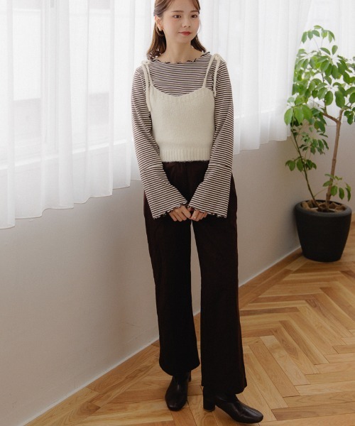 flower（フラワー）の「メローボーダートップ（Tシャツ/カットソー・レディース・ブラウン/ベージュ・FREE）」の17枚目の写真