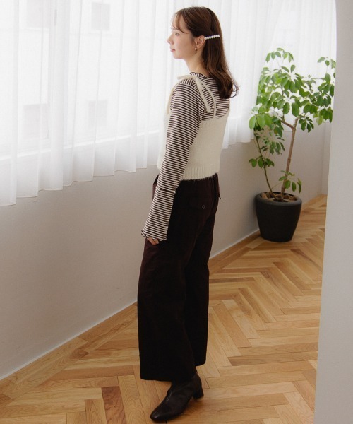 flower（フラワー）の「メローボーダートップ（Tシャツ/カットソー・レディース・ブラウン/ベージュ・FREE）」の20枚目の写真