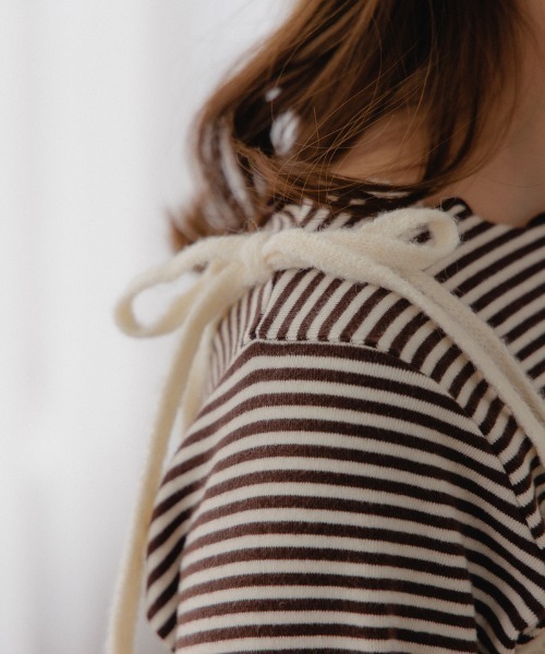 flower（フラワー）の「メローボーダートップ（Tシャツ/カットソー・レディース・ブラウン/ベージュ・FREE）」の21枚目の写真