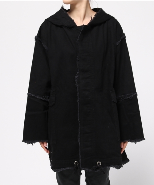 IKUMI（イクミ）の「【IKUMI】DENIM FOOD JACKET（デニムジャケット・レディース・ホワイト/ブラック・FREE）」の15枚目の写真