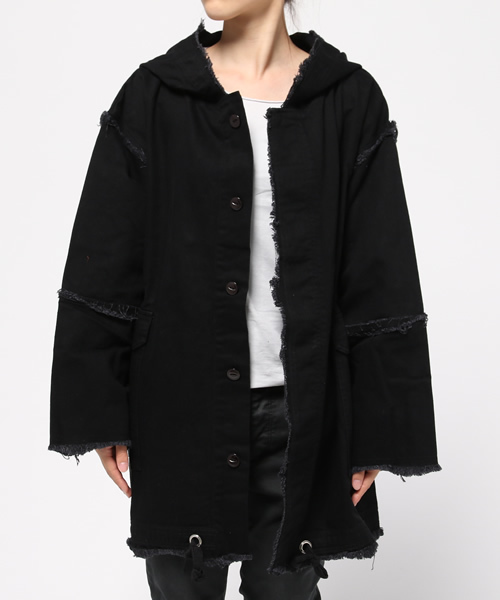 IKUMI（イクミ）の「【IKUMI】DENIM FOOD JACKET（デニムジャケット・レディース・ホワイト/ブラック・FREE）」の13枚目の写真