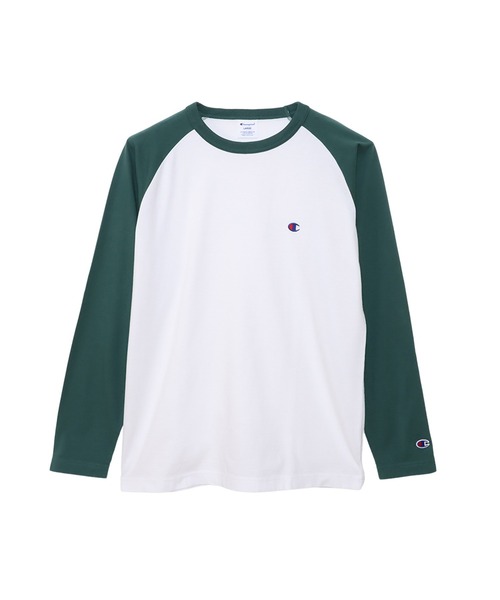 Champion(チャンピオン)の「【Champion/チャンピオン】メンズ ベーシック ラグランロングスリーブTシャツ(Tシャツ/カットソー・メンズ・グレー/ブラック/モカ/ネイビー/ダークグリーン系/チョコ・SMALL/X-LARGE/MEDIUM/LARGE)」の5枚目の写真