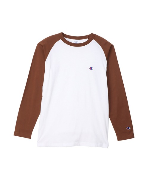 Champion(チャンピオン)の「【Champion/チャンピオン】メンズ ベーシック ラグランロングスリーブTシャツ(Tシャツ/カットソー・メンズ・グレー/ブラック/モカ/ネイビー/ダークグリーン系/チョコ・SMALL/X-LARGE/MEDIUM/LARGE)」の3枚目の写真
