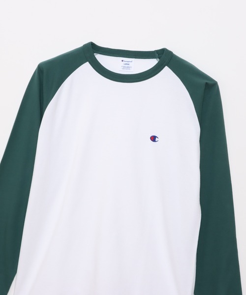 Champion(チャンピオン)の「【Champion/チャンピオン】メンズ ベーシック ラグランロングスリーブTシャツ(Tシャツ/カットソー・メンズ・グレー/ブラック/モカ/ネイビー/ダークグリーン系/チョコ・SMALL/X-LARGE/MEDIUM/LARGE)」の8枚目の写真