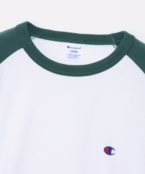 Champion(チャンピオン)の「【Champion/チャンピオン】メンズ ベーシック ラグランロングスリーブTシャツ(Tシャツ/カットソー・メンズ・グレー/ブラック/モカ/ネイビー/ダークグリーン系/チョコ・SMALL/X-LARGE/MEDIUM/LARGE)」の9枚目の写真