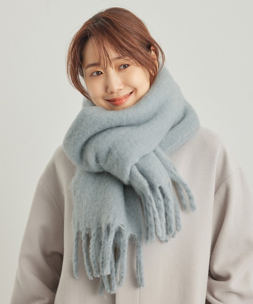 ROPE' PICNIC(ロペピクニック)の「バルキーフリンジストール(ストール/ショール・レディース・ブルー系その他4/ダークラベンダー/チャコールグレー/キナリ・FREE)」の4枚目の写真