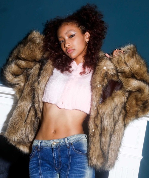 atmos pink(アトモスピンク)の「atmos pink ドッキング ファーコート / アトモスピンク ドッキング ファーコート(その他アウター・レディース・ブラウン・FREE)」の9枚目の写真