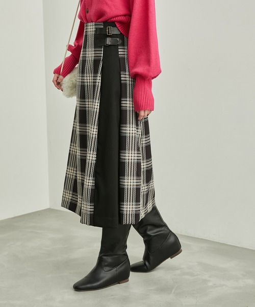 ROPE' PICNIC（ロペピクニック）の「チェックコンビキルトスカート（スカート・レディース・ブラウン系その他/グレー系その他/ホワイト系その他5/ブラック系その他・40/36/38）」の3枚目の写真