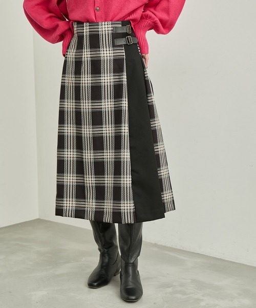 ROPE' PICNIC（ロペピクニック）の「チェックコンビキルトスカート（スカート・レディース・ブラウン系その他/グレー系その他/ホワイト系その他5/ブラック系その他・40/36/38）」の7枚目の写真