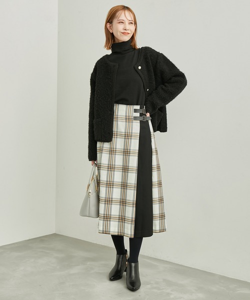 ROPE' PICNIC（ロペピクニック）の「チェックコンビキルトスカート（スカート・レディース・ブラウン系その他/グレー系その他/ホワイト系その他5/ブラック系その他・40/36/38）」の12枚目の写真