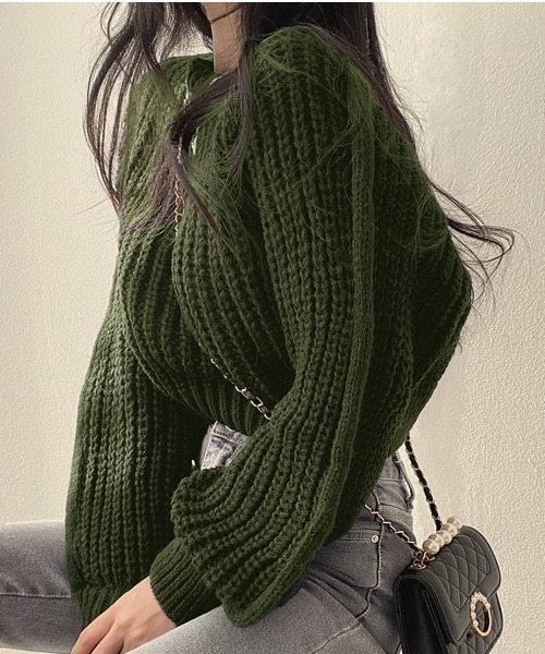 【P】NKNIT ニットセーター クロップド丈 ニット セーター クロップド丈ニットトップス レディース : ZOZOTOWN