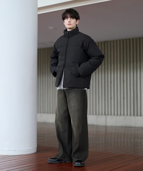 セール】ハイネック中綿ショートジャケット(600フィルパワー)（ダウン
