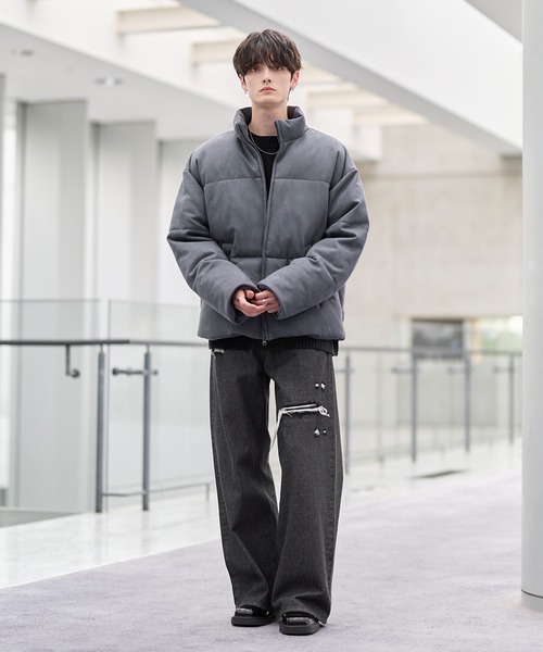 セール】ハイネック中綿ショートジャケット(600フィルパワー)（ダウン