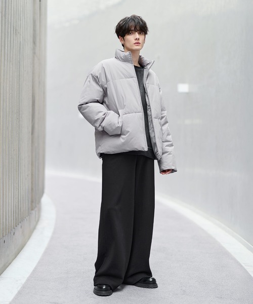 ASTRONOMY（アストロノミー）の「ハイネック中綿ショートジャケット(600フィルパワー)（ダウンジャケット/コート・メンズ・チャコール/ライトグレー/ブルー/ブラック/アイボリー/ブラウン/ブラウン系2/ブラック系2/アイボリー系/グレー系/ブラック系・L/M/S/XL）」の12枚目の写真