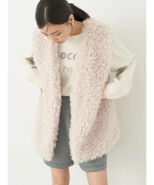 earth music&ecology（アースミュージックアンドエコロジー）の「ファーベスト（ベスト・レディース・ライトグレー/ライトベージュ・FREE）」の8枚目の写真