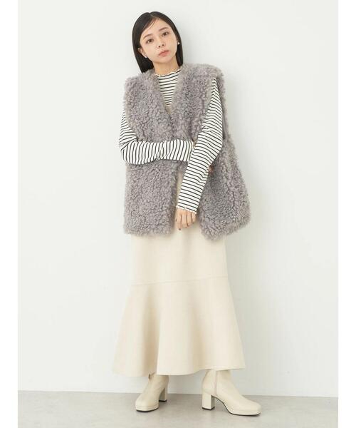 earth music&ecology（アースミュージックアンドエコロジー）の「ファーベスト（ベスト・レディース・ライトグレー/ライトベージュ・FREE）」の15枚目の写真