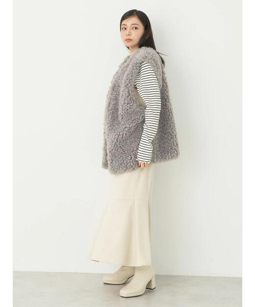 earth music&ecology（アースミュージックアンドエコロジー）の「ファーベスト（ベスト・レディース・ライトグレー/ライトベージュ・FREE）」の16枚目の写真