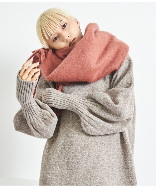 Settimissimo（セッティミッシモ）の「大判バルキーストール マフラー（ストール/ショール・レディース・ブラウン/ベージュ/ホワイト×ブラック・FREE）」の7枚目の写真