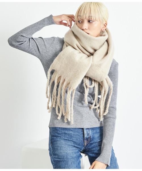 Settimissimo（セッティミッシモ）の「大判バルキーストール マフラー（ストール/ショール・レディース・ブラウン/ベージュ/ホワイト×ブラック・FREE）」の12枚目の写真