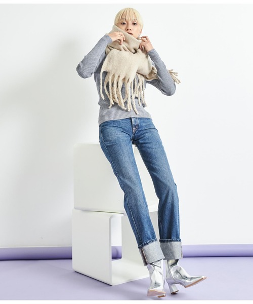 Settimissimo（セッティミッシモ）の「大判バルキーストール マフラー（ストール/ショール・レディース・ブラウン/ベージュ/ホワイト×ブラック・FREE）」の15枚目の写真