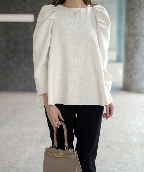 セール】ツイード フレア トップス HUIT（シャツ/ブラウス）｜HUIT