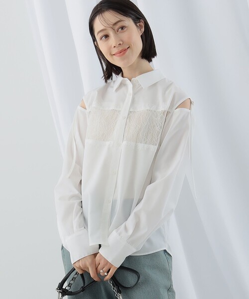 Ray BEAMS（レイビームス）の「Ray BEAMS / ヨーク レース シャツ（シャツ/ブラウス・レディース・ホワイト/ライトグレー・ONE SIZE）」の18枚目の写真