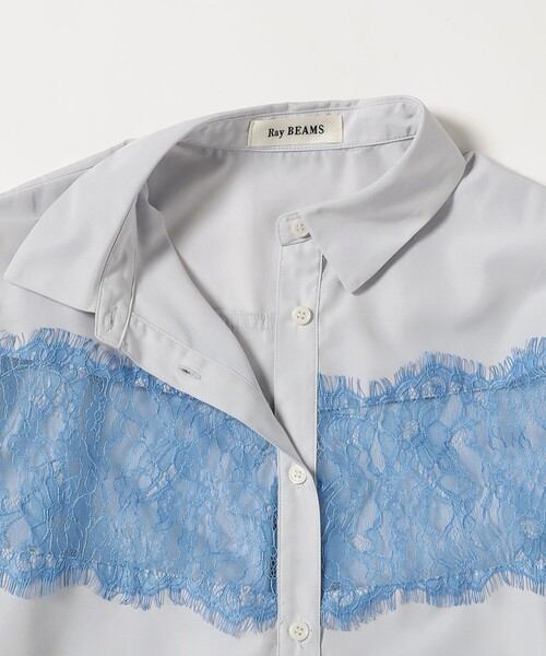 Ray BEAMS（レイビームス）の「Ray BEAMS / ヨーク レース シャツ（シャツ/ブラウス・レディース・ホワイト/ライトグレー・ONE SIZE）」の9枚目の写真