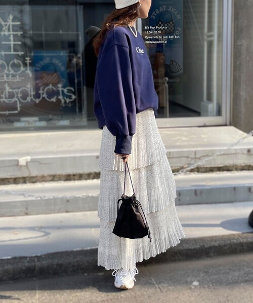 fredy emue（フレディエミュ）の「パールロゴ起毛スウェット（スウェット・レディース・アイボリー/グレー/ダークネイビー・38）」の16枚目の写真