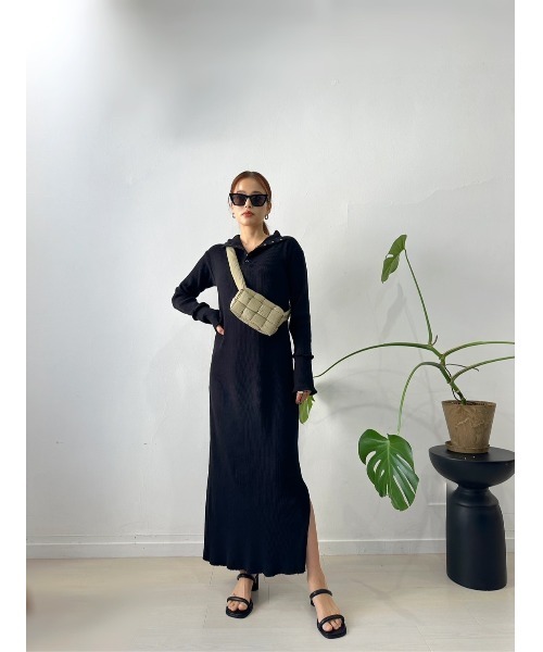 TRUNC（トランクエイティーエイト）の「2WAY Self Cut High Neck Dress（ワンピース・レディース・ブラック/アイボリー/ブラウン・FREE）」の18枚目の写真