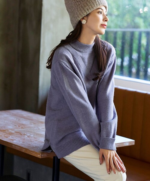 セール】【洗える】重ね着風ニットトップス（ニット/セーター